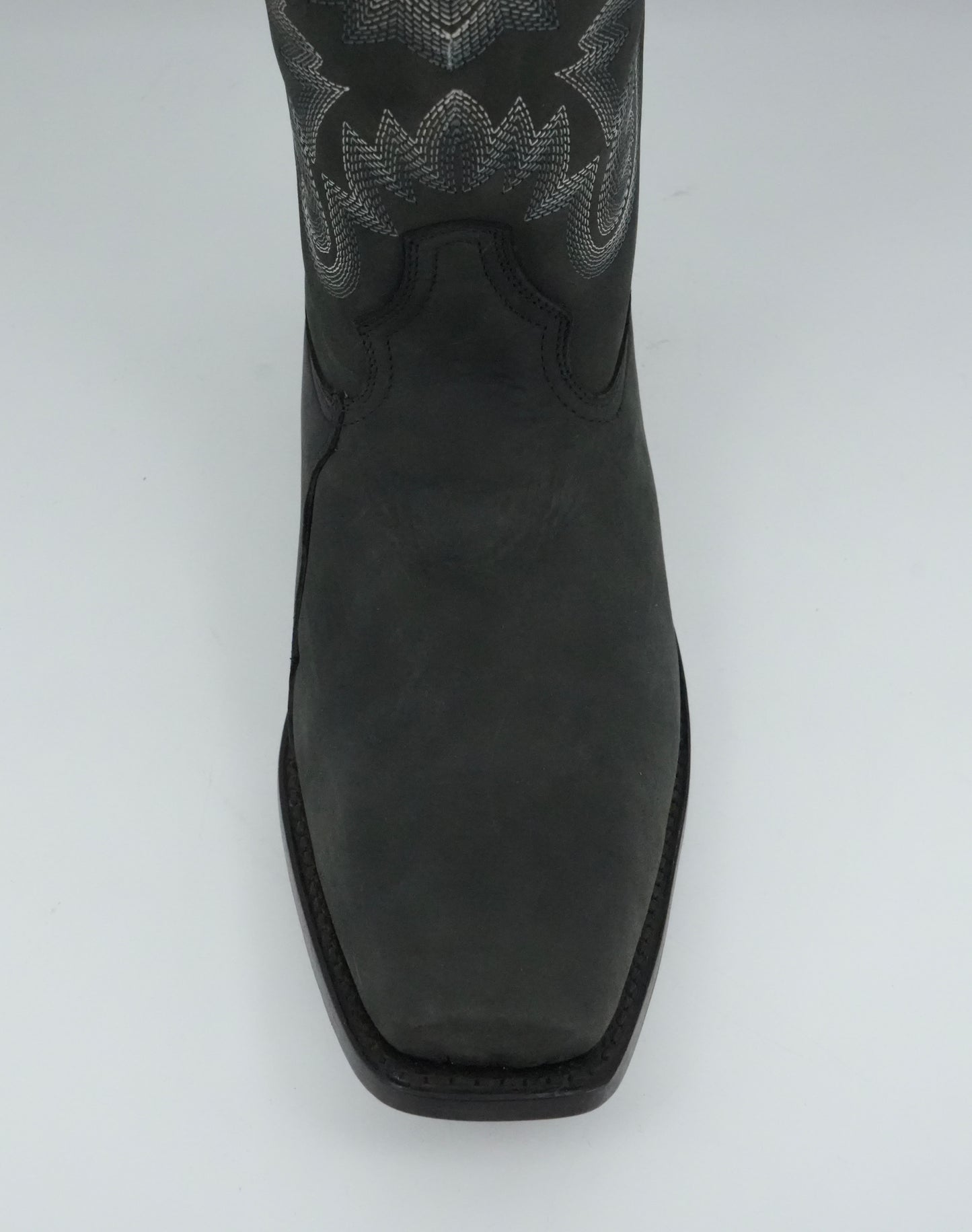 Los Altos Men's Black Gamusa Trompa De Puerco Narrow Square Toe Boot