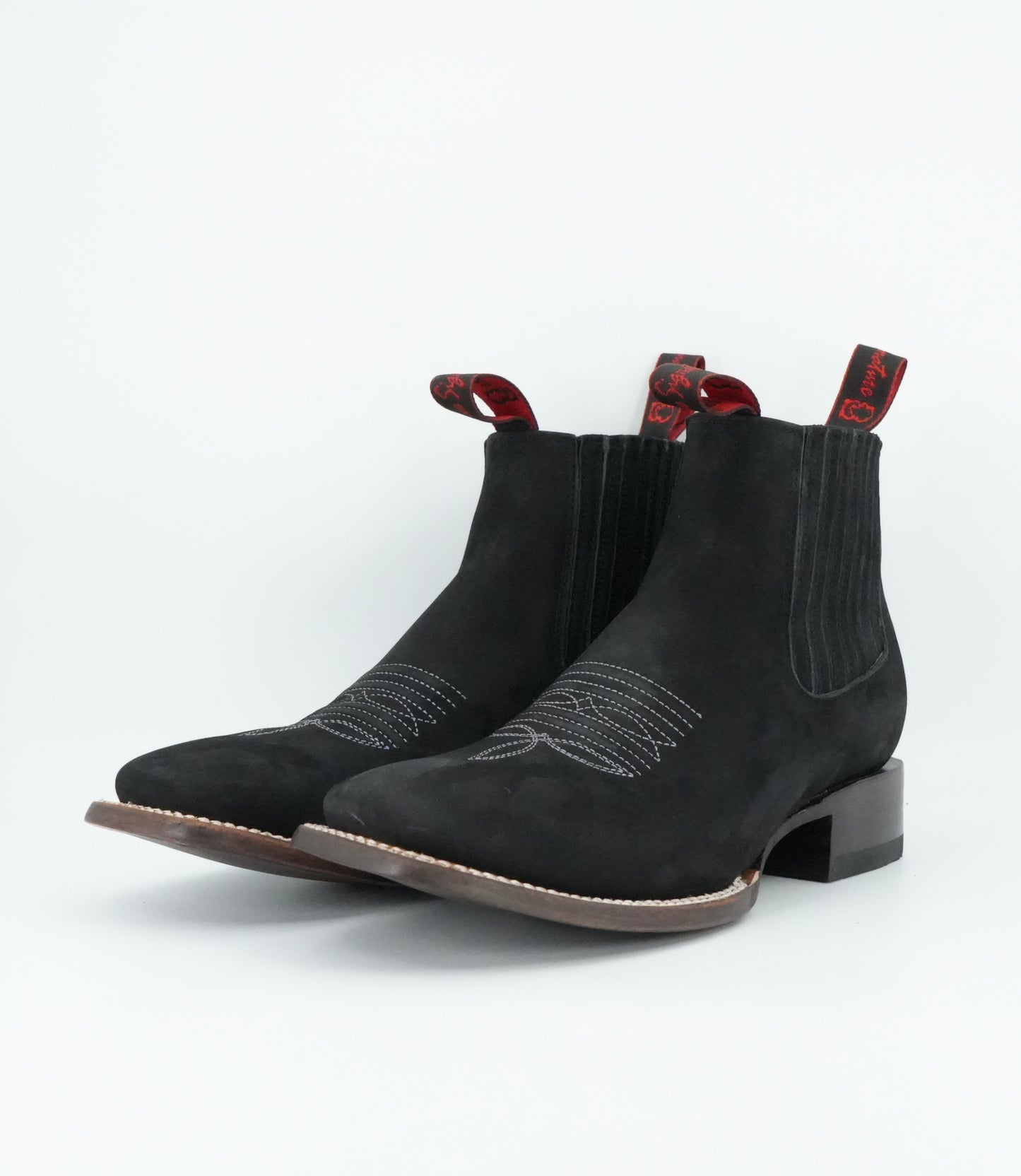 Vaquero Signature Men's Black Nobuck Wide Square Toe Short Boot