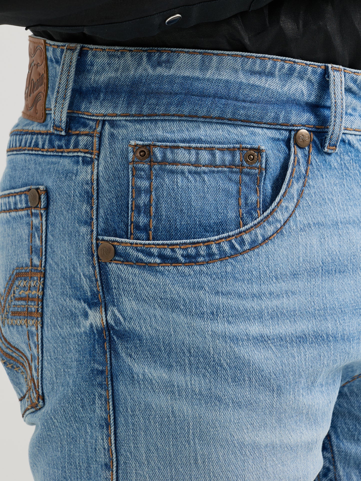 Rock 47 By Wrangler Men's Light Blue Slim Fit Bootcut Jean