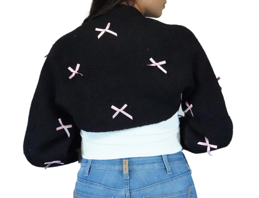 Women's Bowie Shrug Style Crop Cardigan Bolero - Pink