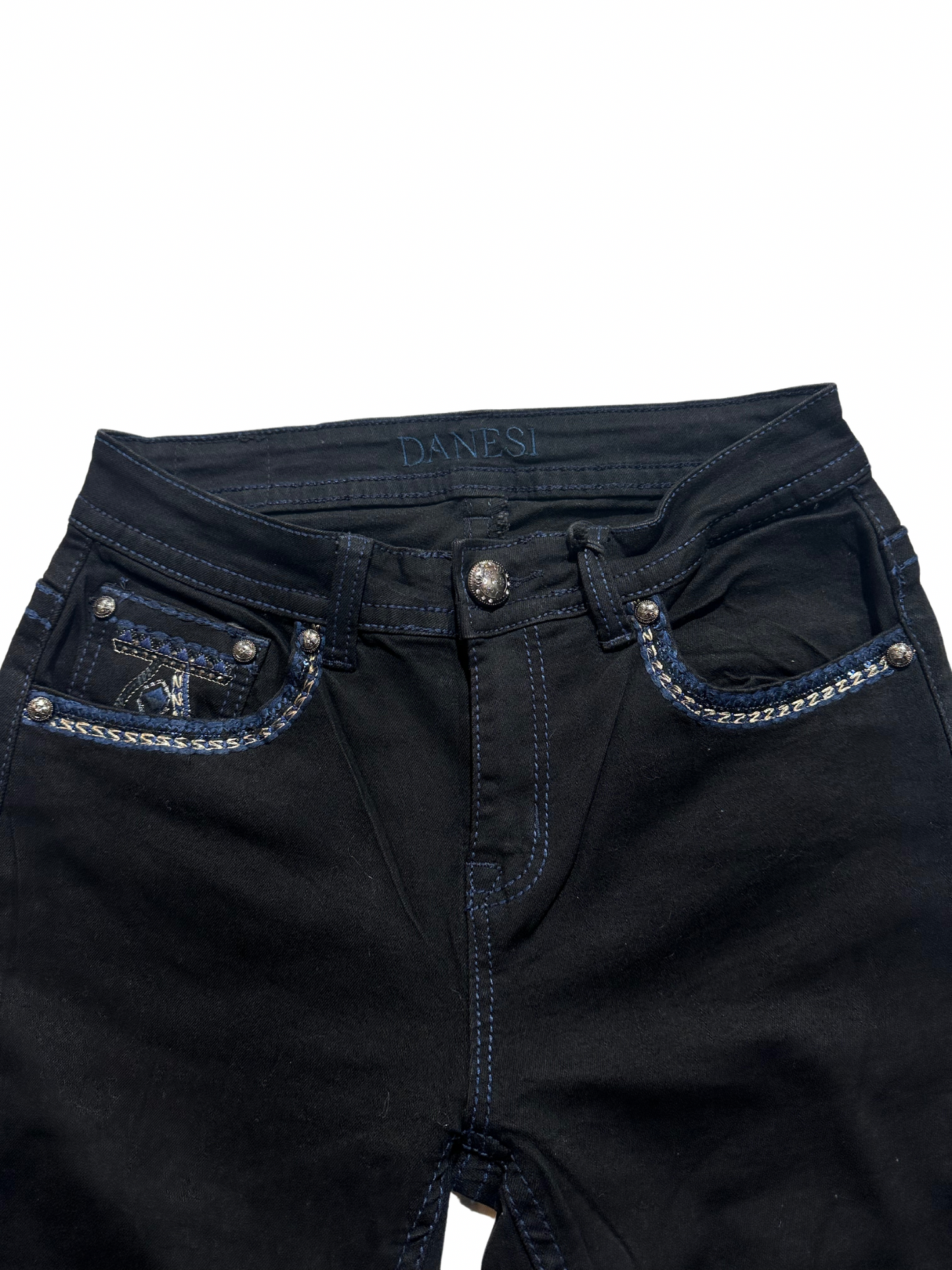 Danesi Black Bling Pocket Blue Bootcut Jean
