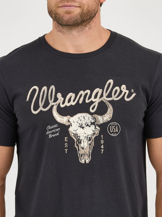 Wrangler Men's Steerhead Black Graphic T-Shirt