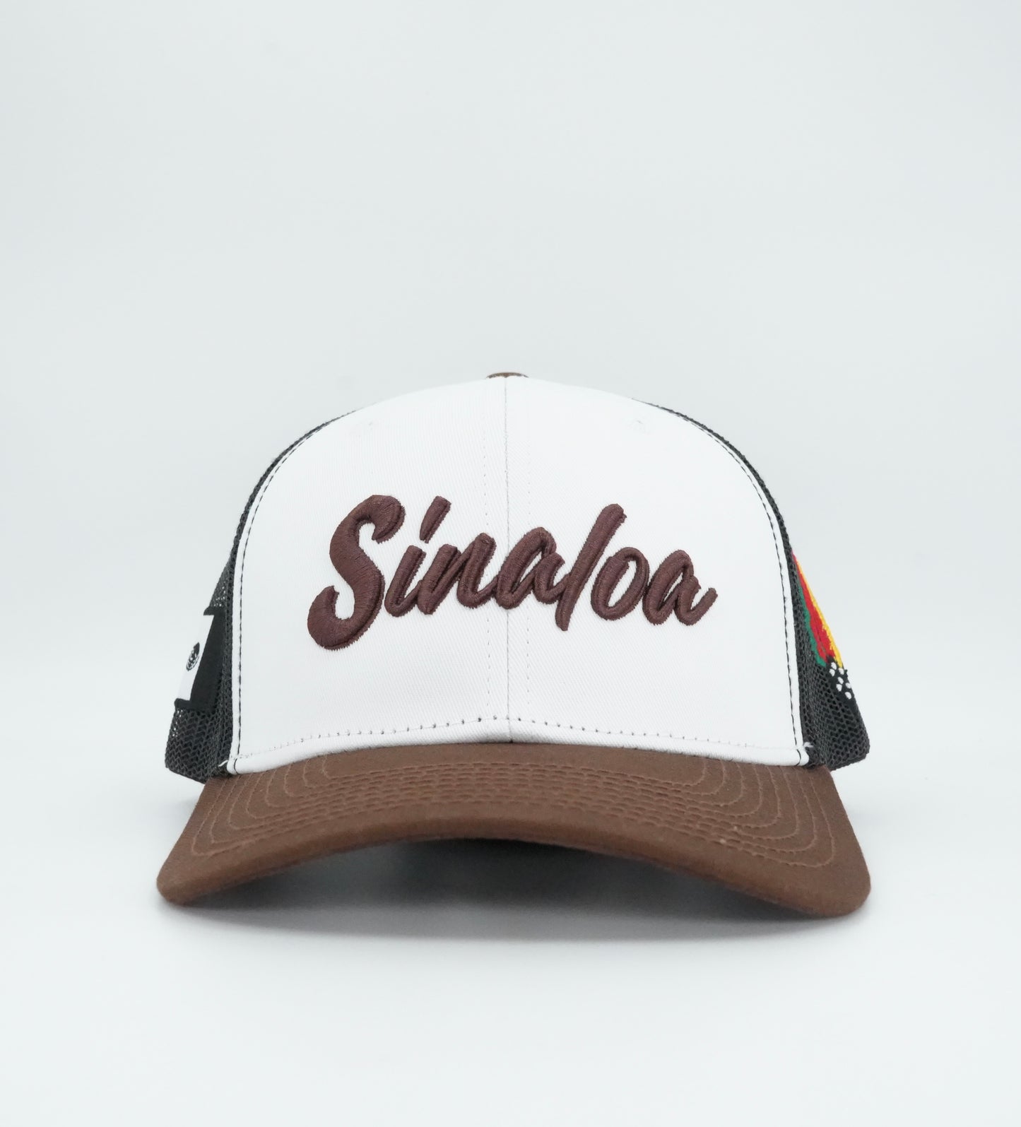 45 Cursive Trucker Cap- White/Chocolate
