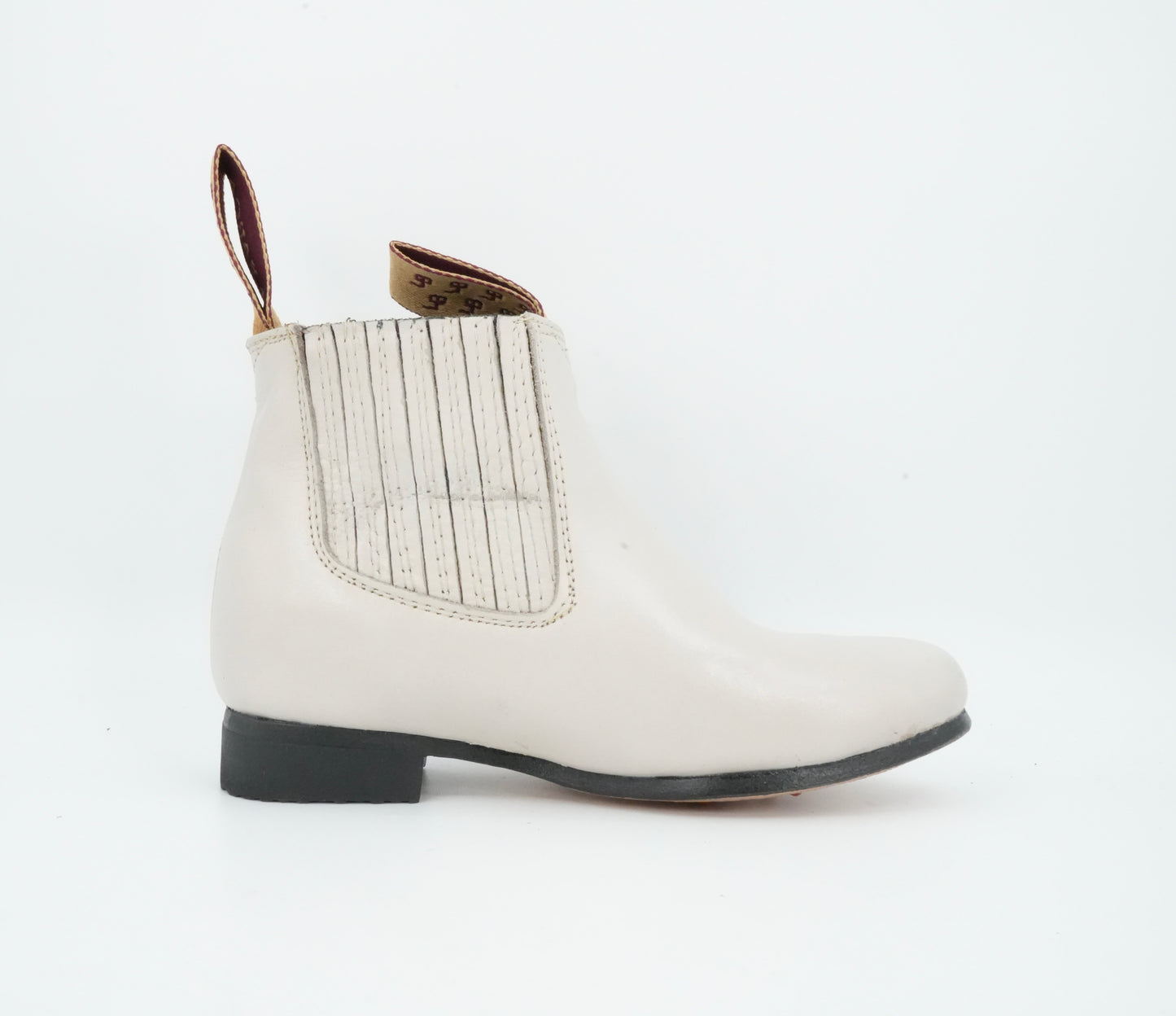 La Barca Kid's Leather Bone Charro Short Boot