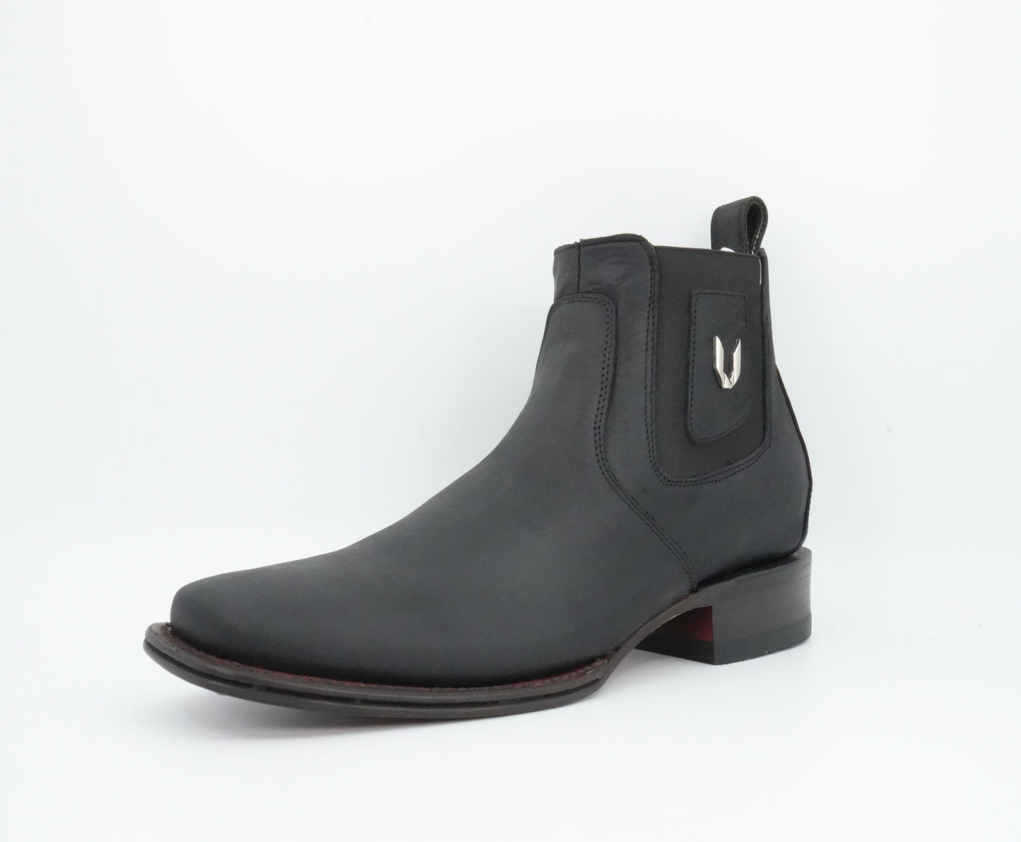Vestigium Jr’s Grasso Black Square Toe Short Boot