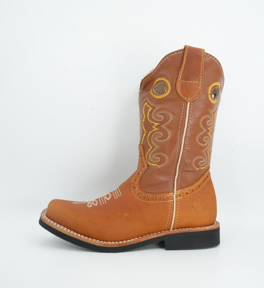 Tierra Blanca Jr’s Crazy Honey Square Toe Boot
