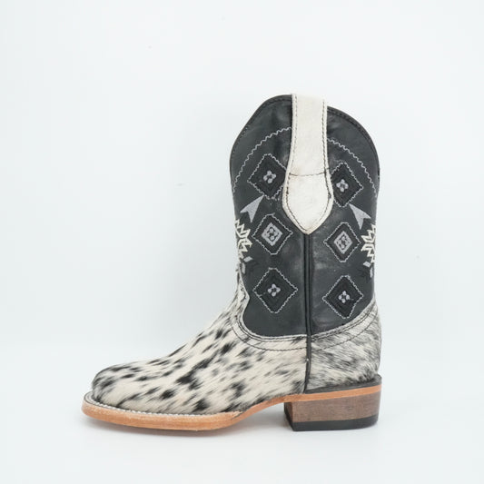 Rock'em Kid's Cow Hair White/Black Boots Size: 10 US / 17 MEX  *AS SEEN ON IMAGE*