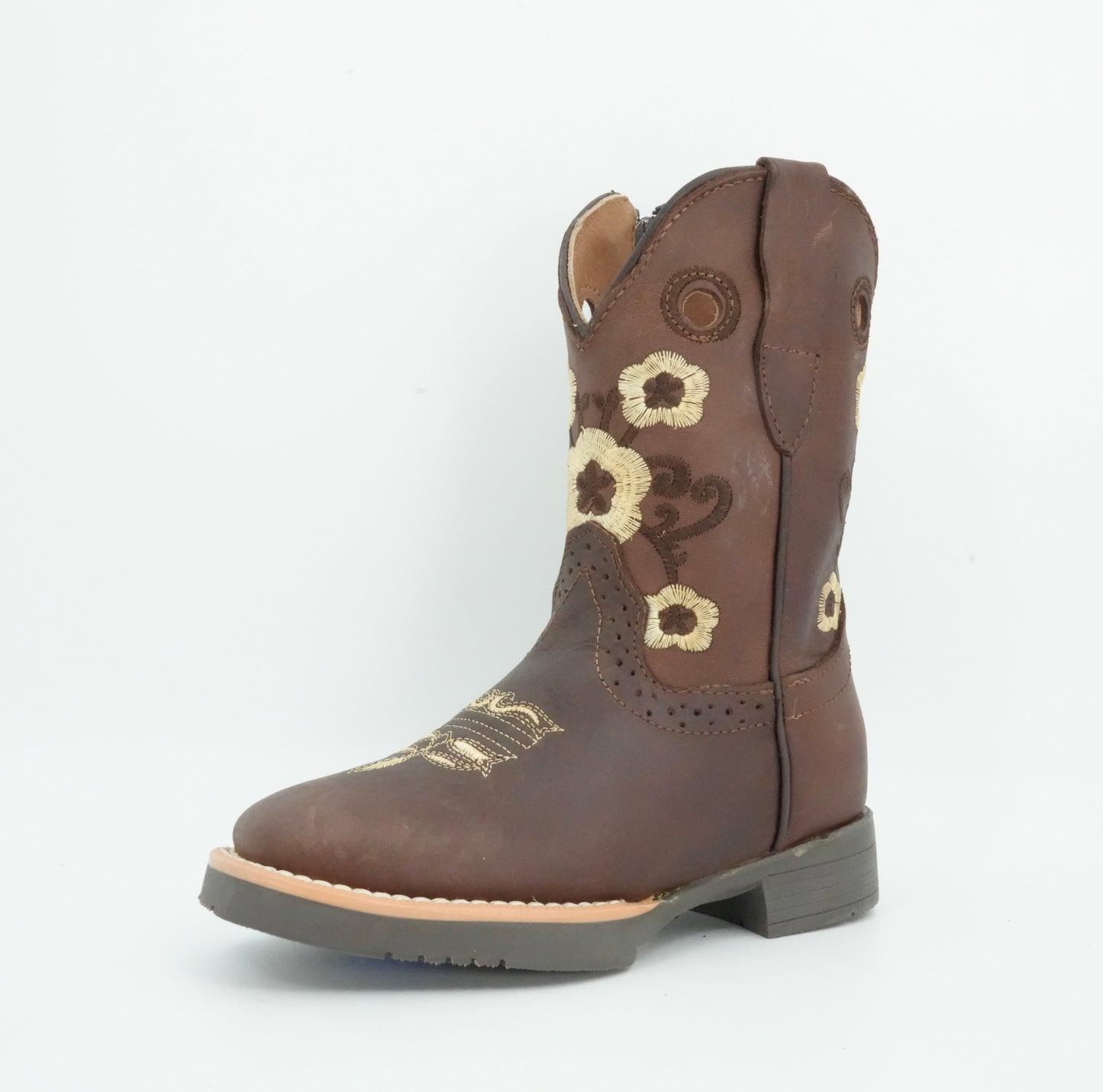 Black Stone Kid's Crazy Brown Flowers Boots