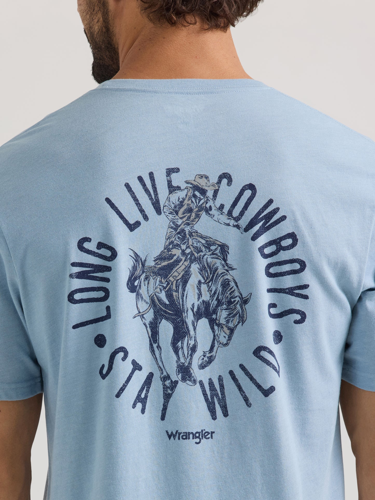 Wrangler Men's Back Graphic T-Shirt Ashley Blue