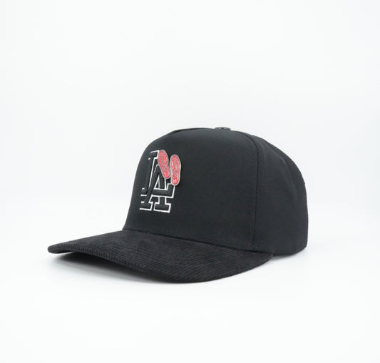 Contti LA Red Bottom Black Cap
