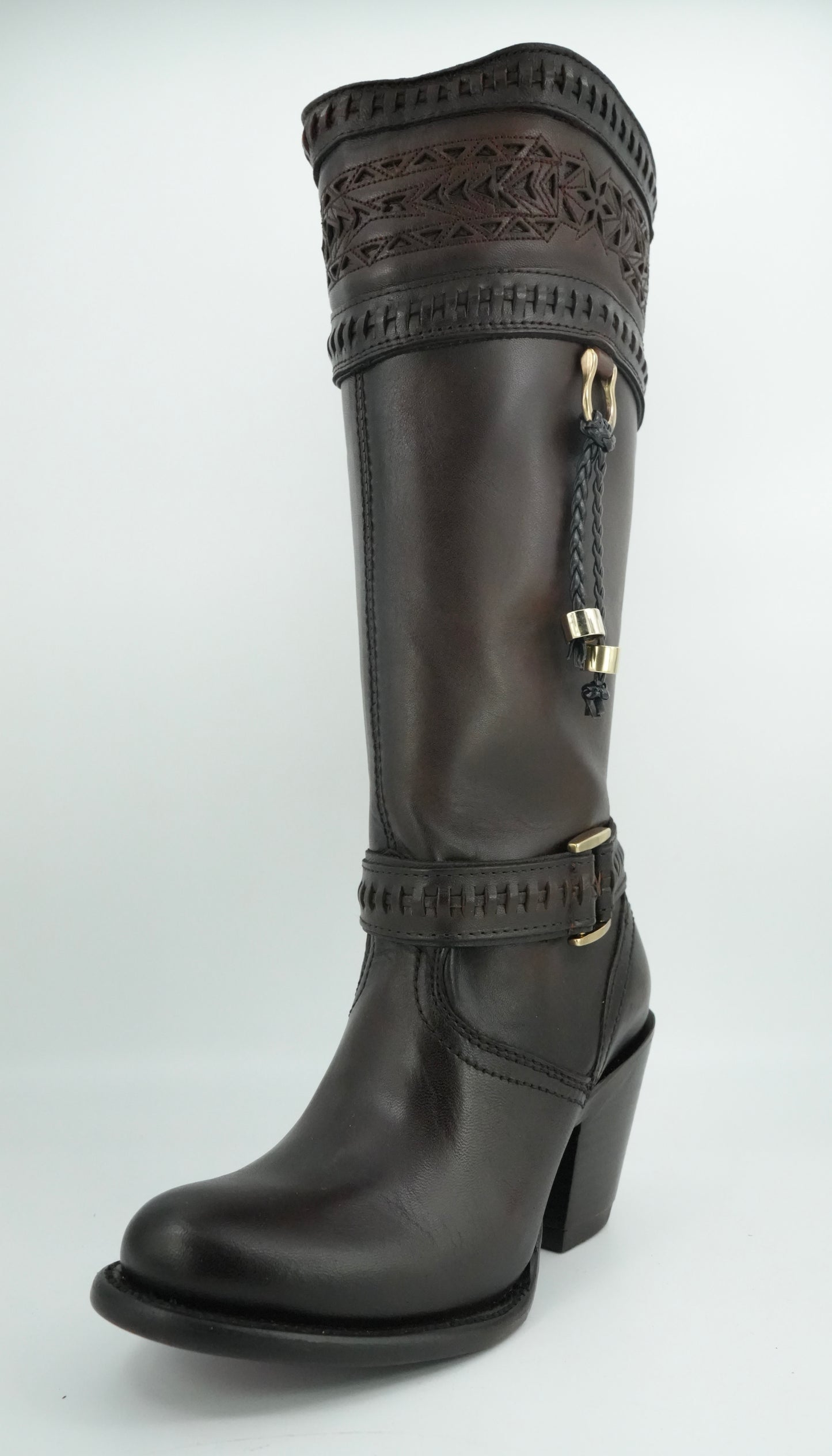 Los Altos Women’s Tiffany Chocolate High Top Oval Toe Boot