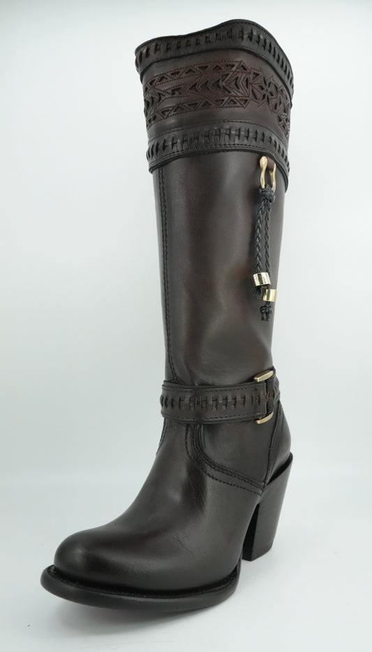 Los Altos Women’s Tiffany Chocolate High Top Oval Toe Boot