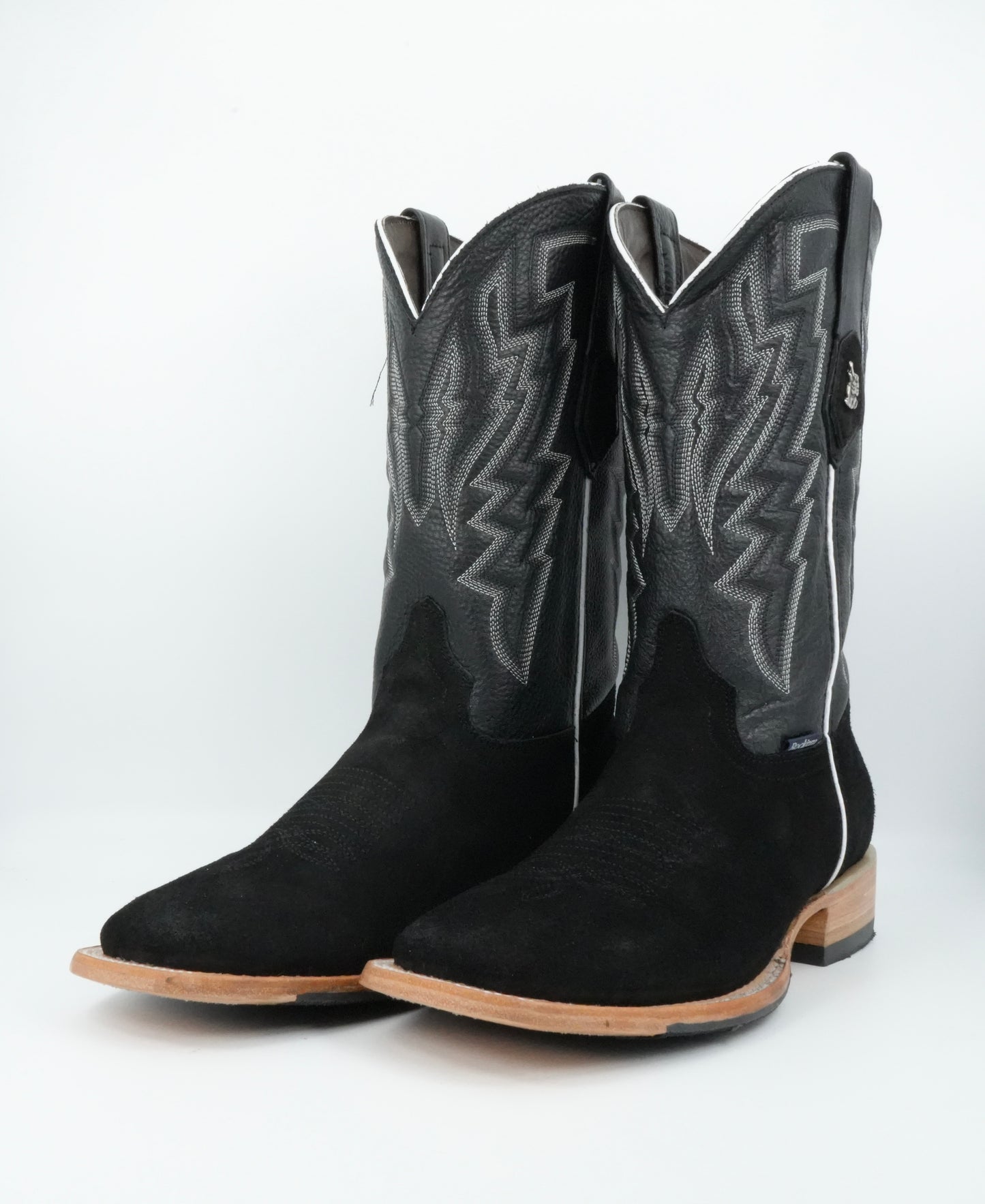 Rock'em Men's Roughout Black Wide Square Toe Boot