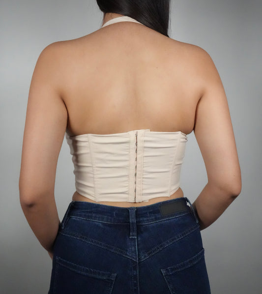 Women's Embroidered Maisie Halter Top - Oatmeal