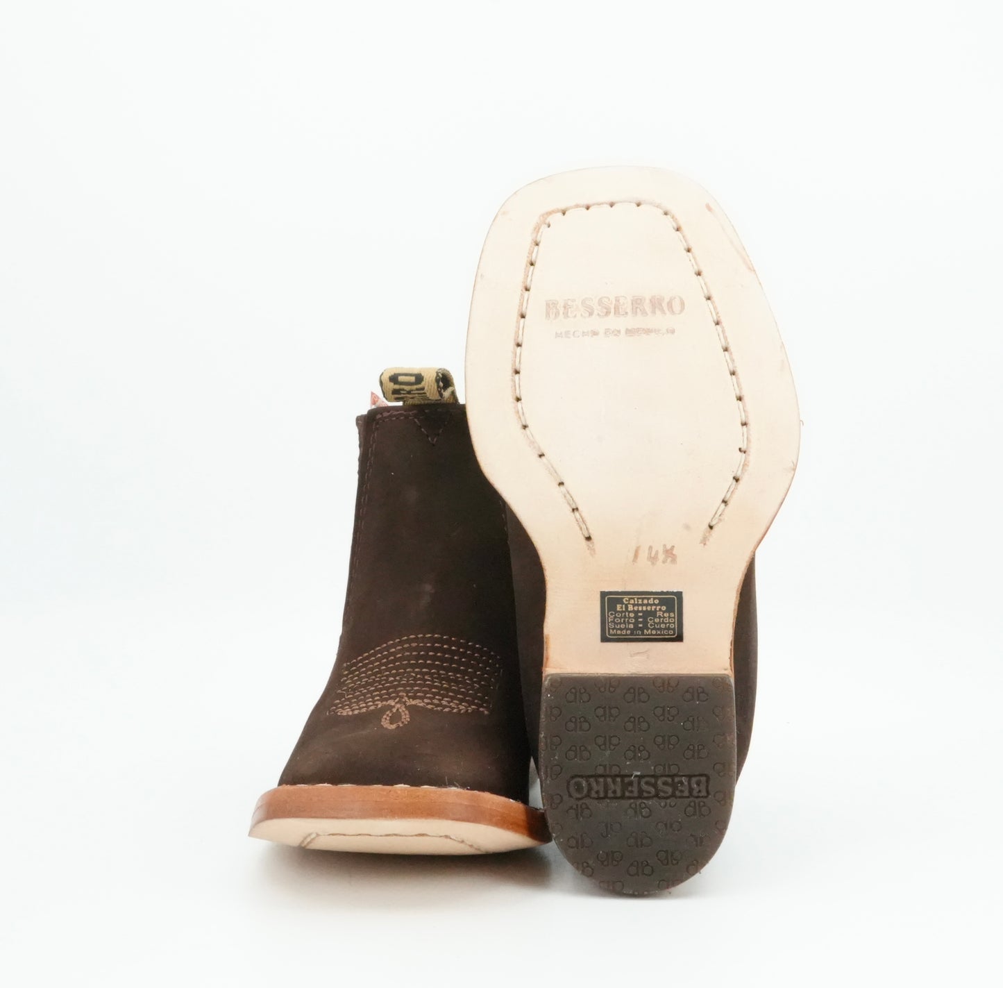 Besserro Kid's Nobuck Dark Tobacco Short Boot