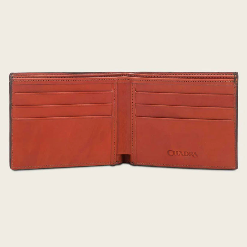 Cuadra Men's Brown Genuine Ostrich Leather Bifold Wallet