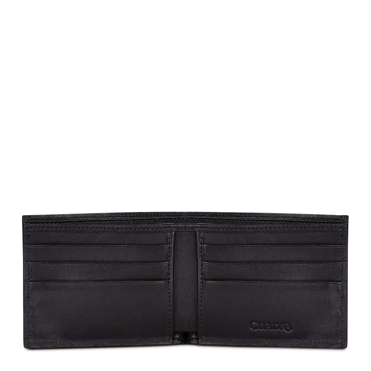Cuadra Men's Black Genuine Ostrich Leg Leather BiFold Wallet