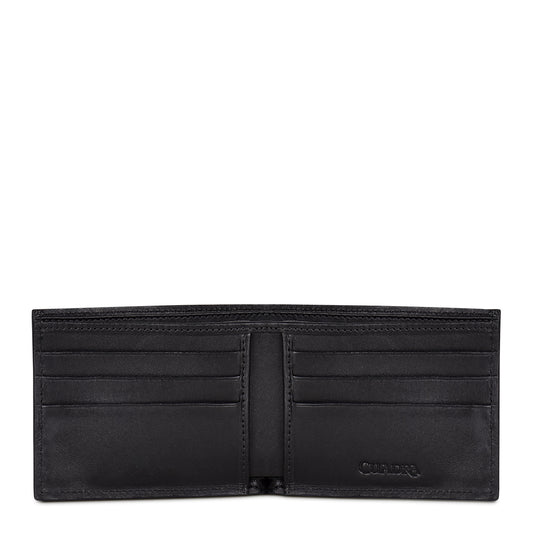 Cuadra Men's Black Genuine Ostrich Leg Leather BiFold Wallet