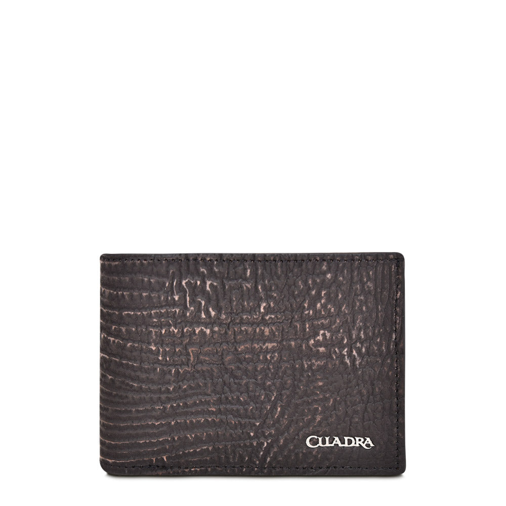 Cuadra Men's Brown Genuine Shark Leather Bifold Wallet