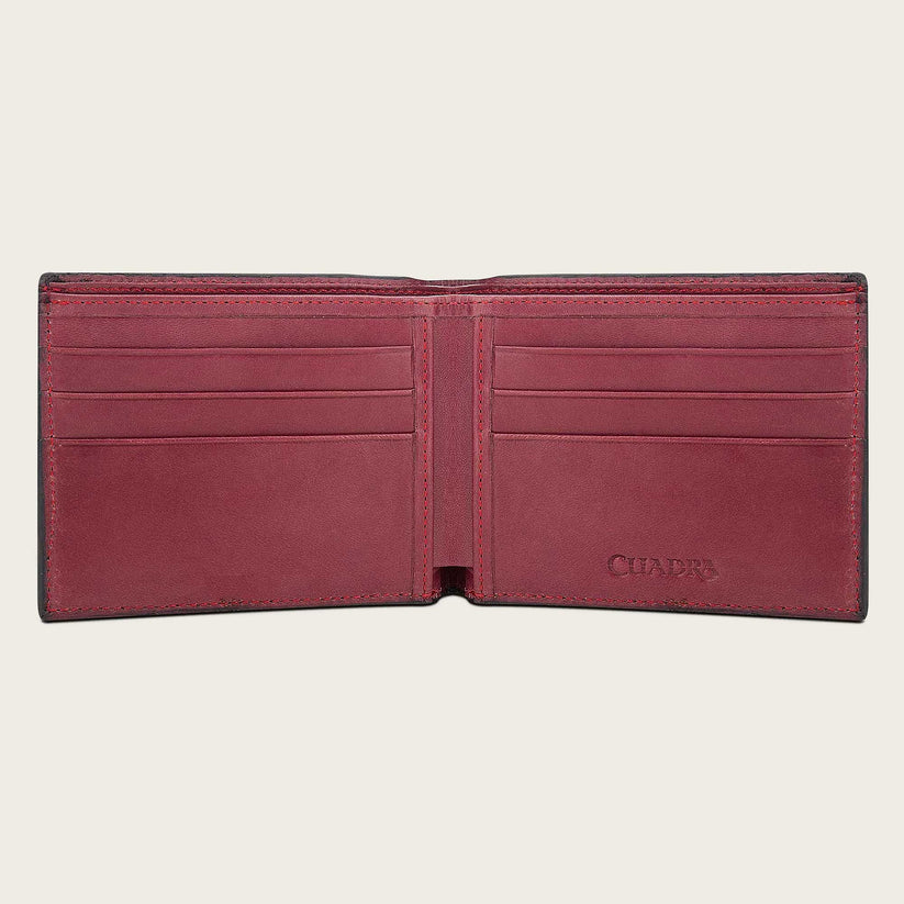 Cuadra Men's Black Genuine Deer Leather Bifold Wallet