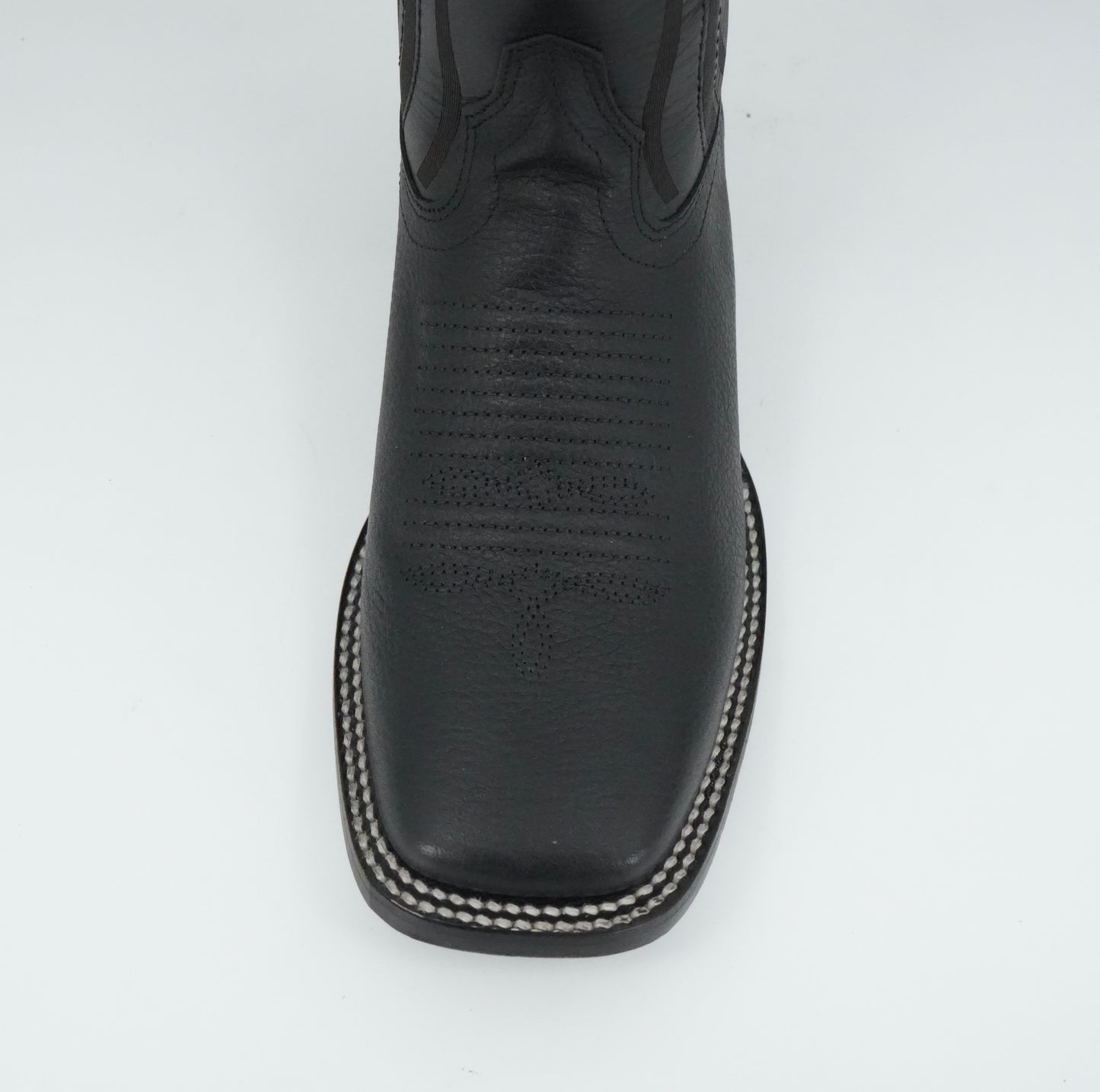 Wild West Men's Grisly Laser Black Wide Square Toe Boot