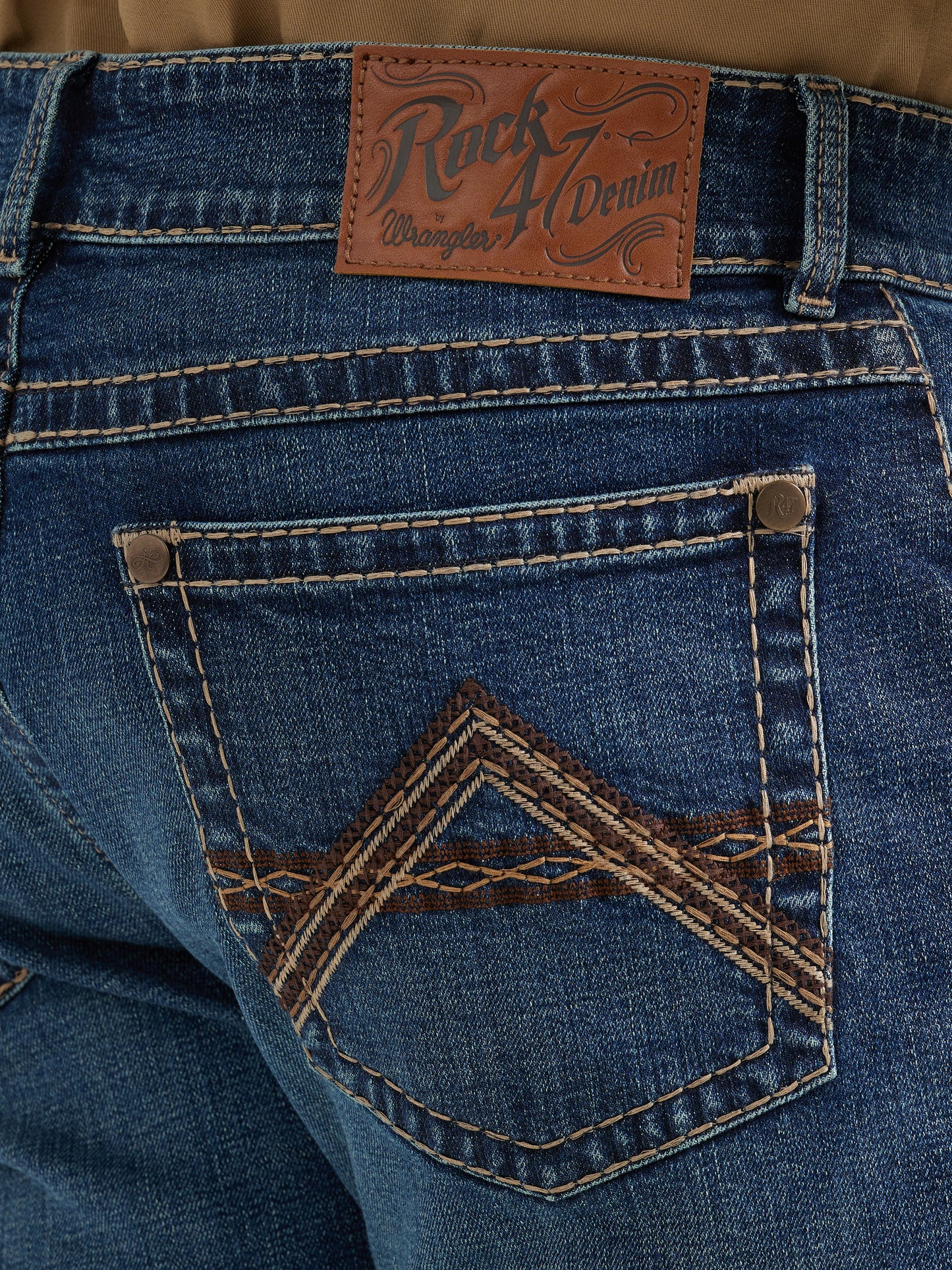 Rock 47 By Wrangler Men's Dark Blue Slim Fit Bootcut Jean