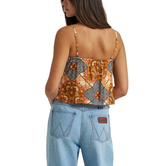 Wrangler Women's Bandana Spaghetti Tank - Brown