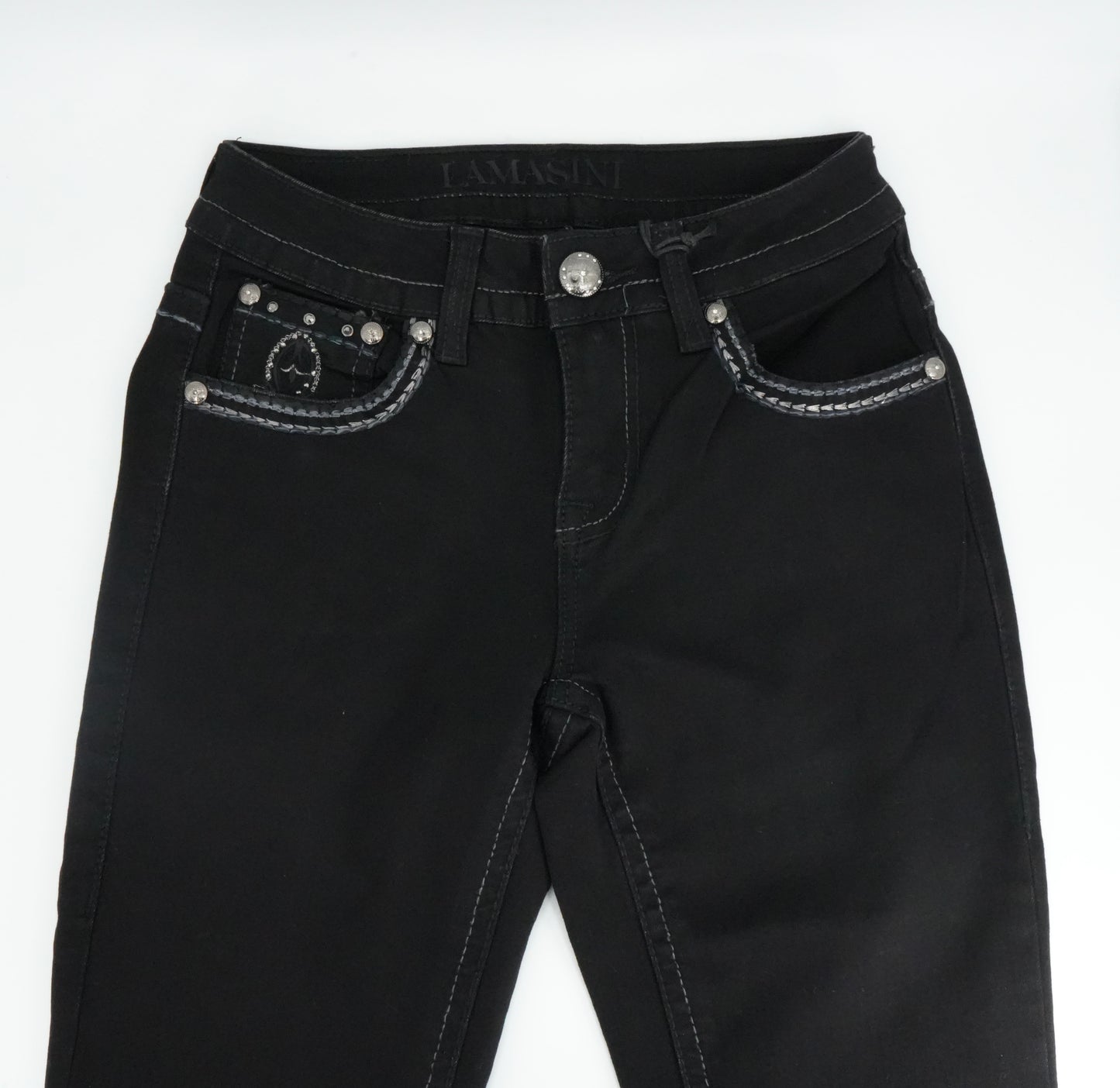 Lamasini Black Bling Pocket Design Bootcut Jean