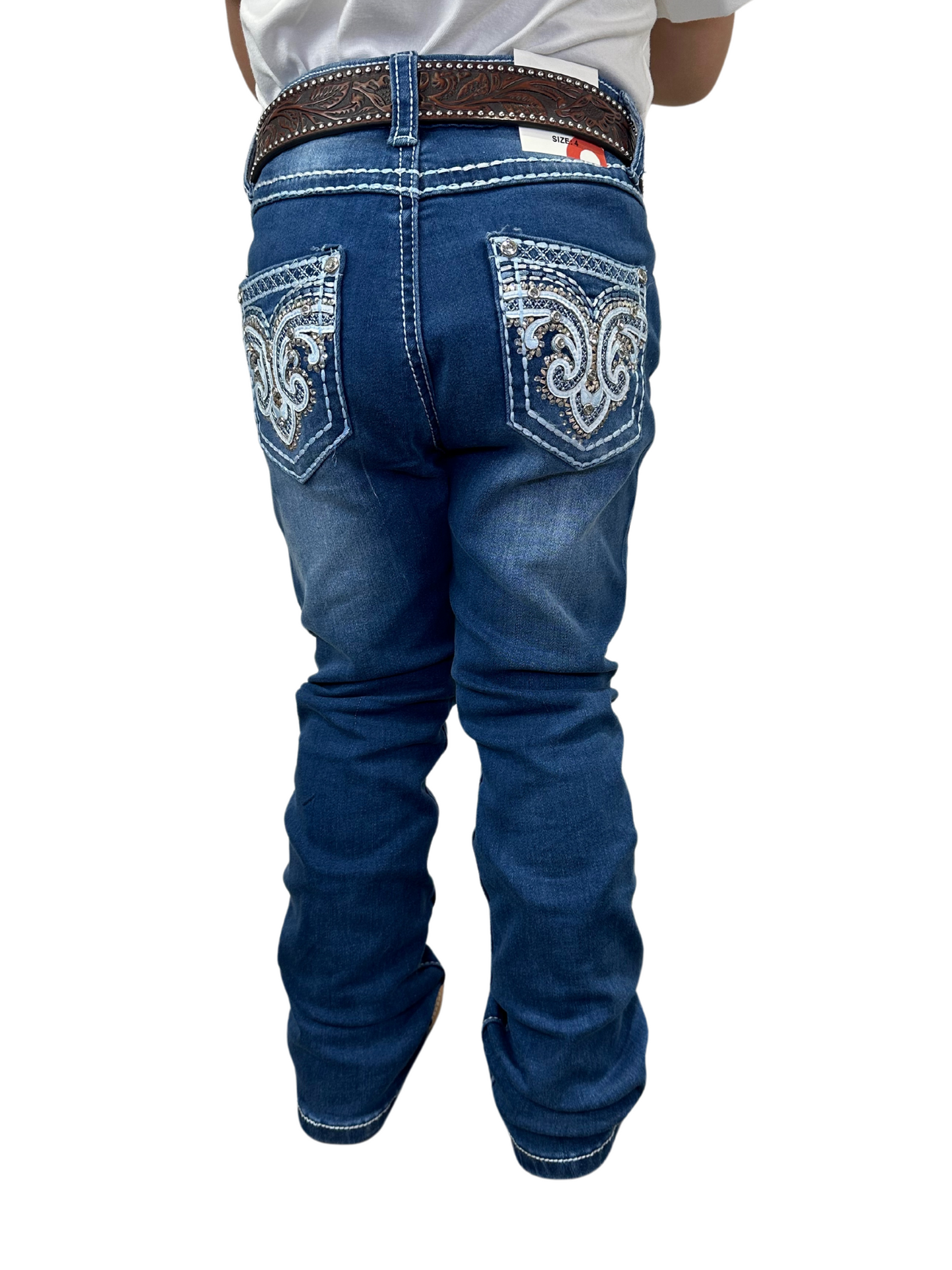 Girl's Miranda Bling Ace Pocket Indigo Bootcut Jean