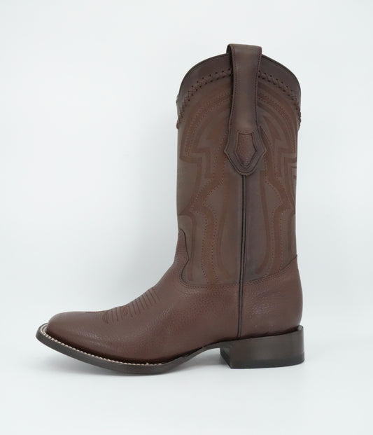 Wild West Men's Grisly Laser Brown Wide Square Toe Boot