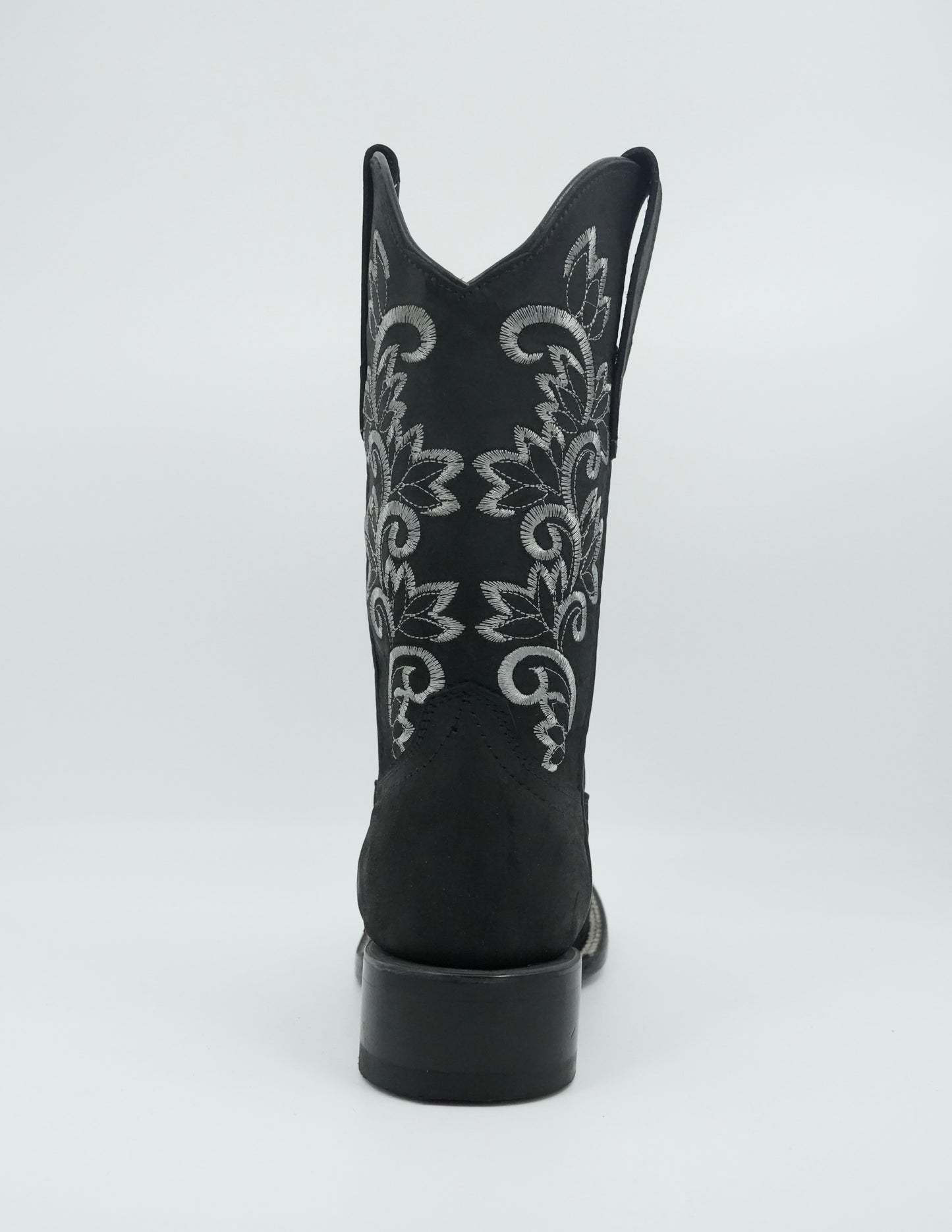 Stephy Women's Embroidered Crazy Black Square Toe Boot