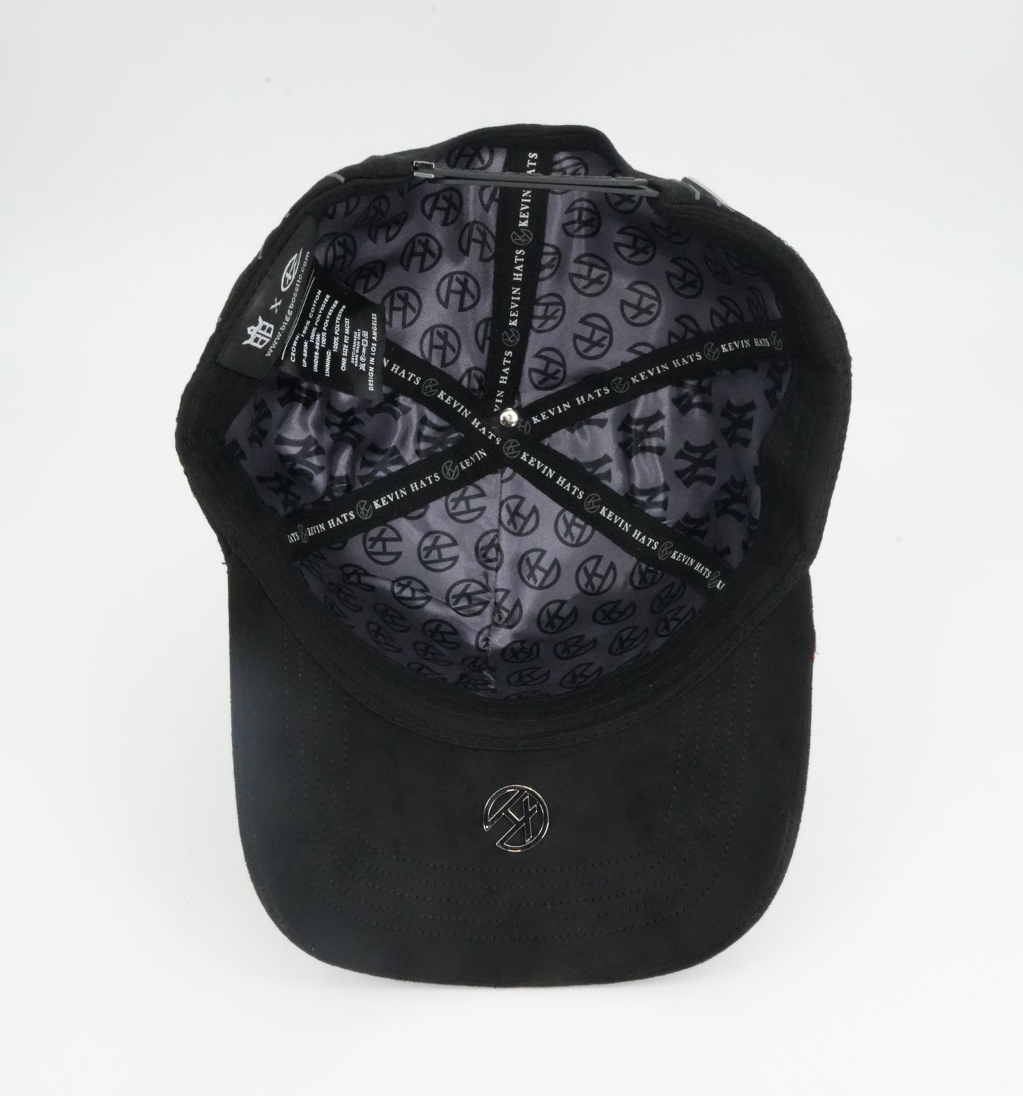 Kevin Hats NY Bling Skull Flames Black Cap