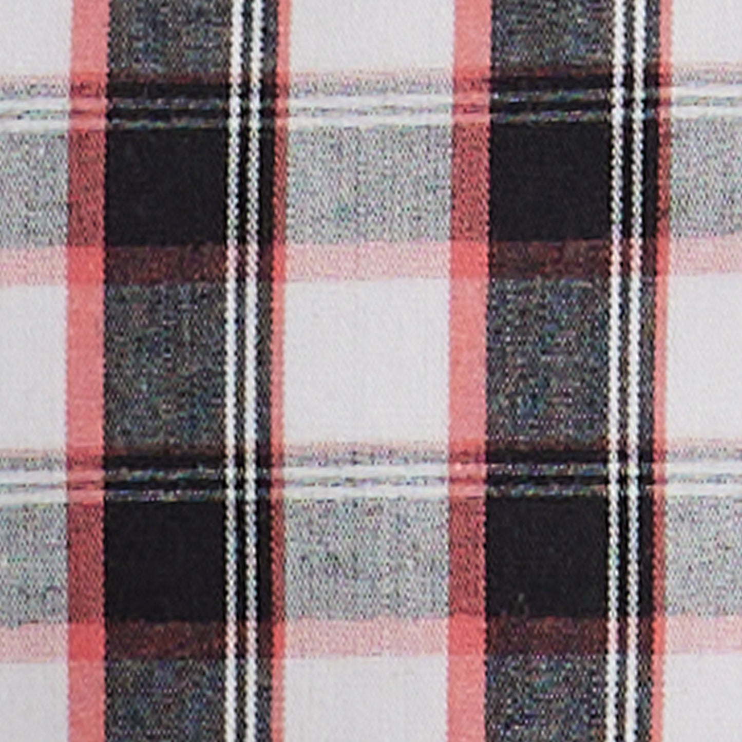 Wrangler Men's Short Sleeve Relaxed Fit Plaid Button Down Black Peach