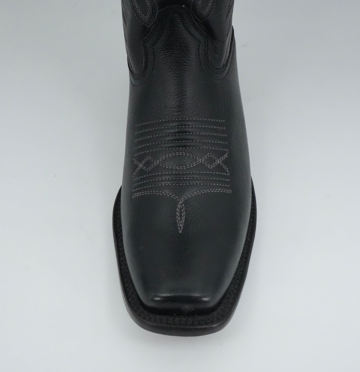 Denver Boots Men's Black Leather Semi Square Toe Boot