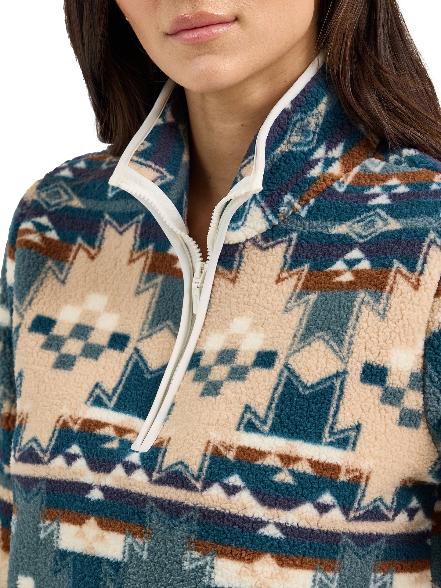 Wrangler Women's Retro Quarter-Zip Sherpa Pullover