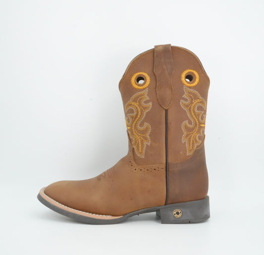 Black Stone Kid's Crazy Tan Stitched Boots