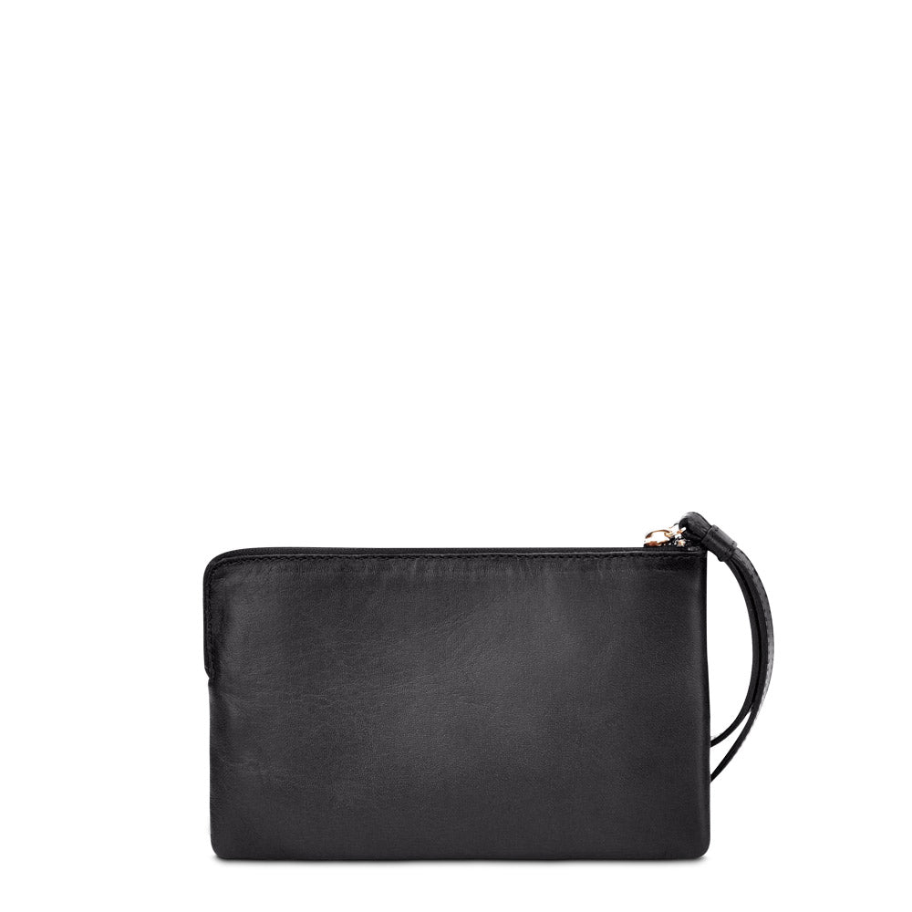 Cuadra Women's Black Genuine Stingray Leather Wristlet