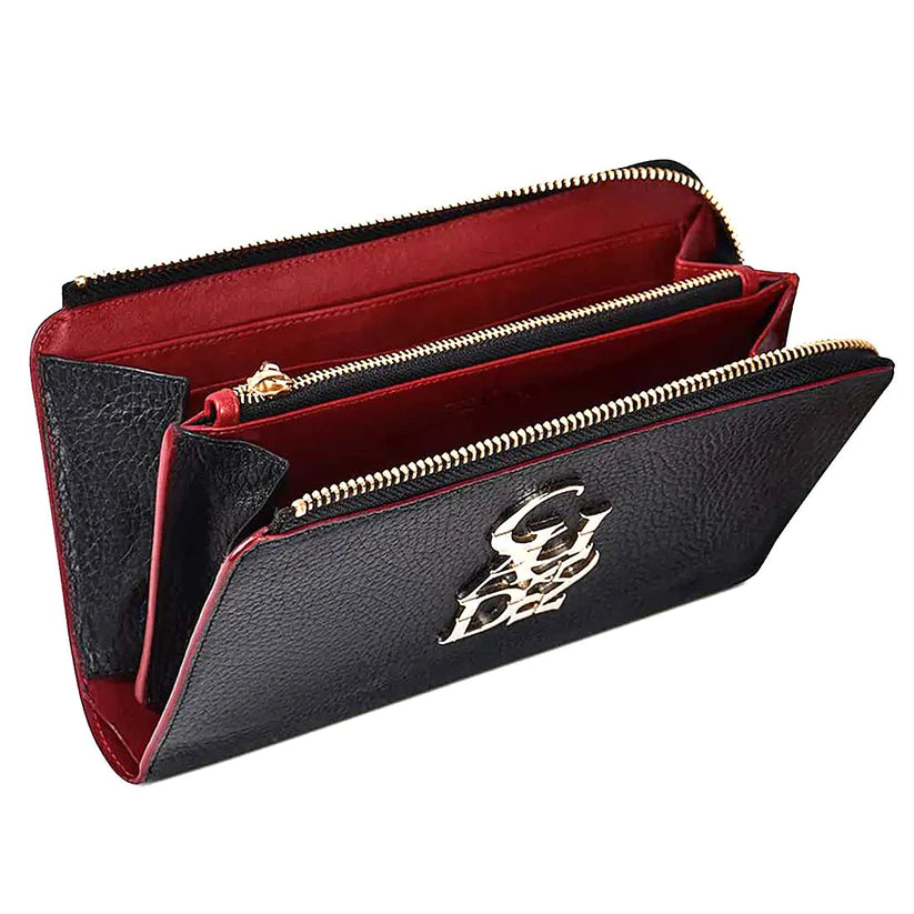 Cuadra Women's Handmade Black Leather Wallet