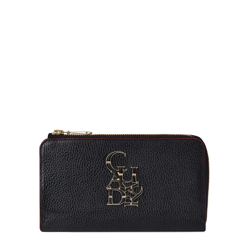 Cuadra Women's Handmade Black Leather Wallet