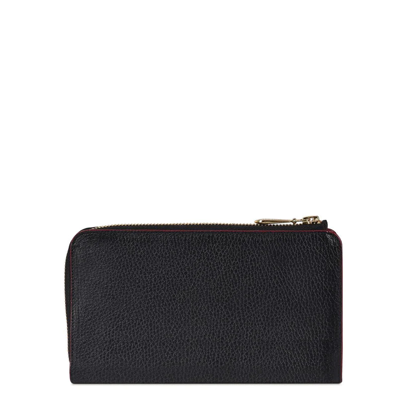 Cuadra Women's Handmade Black Leather Wallet