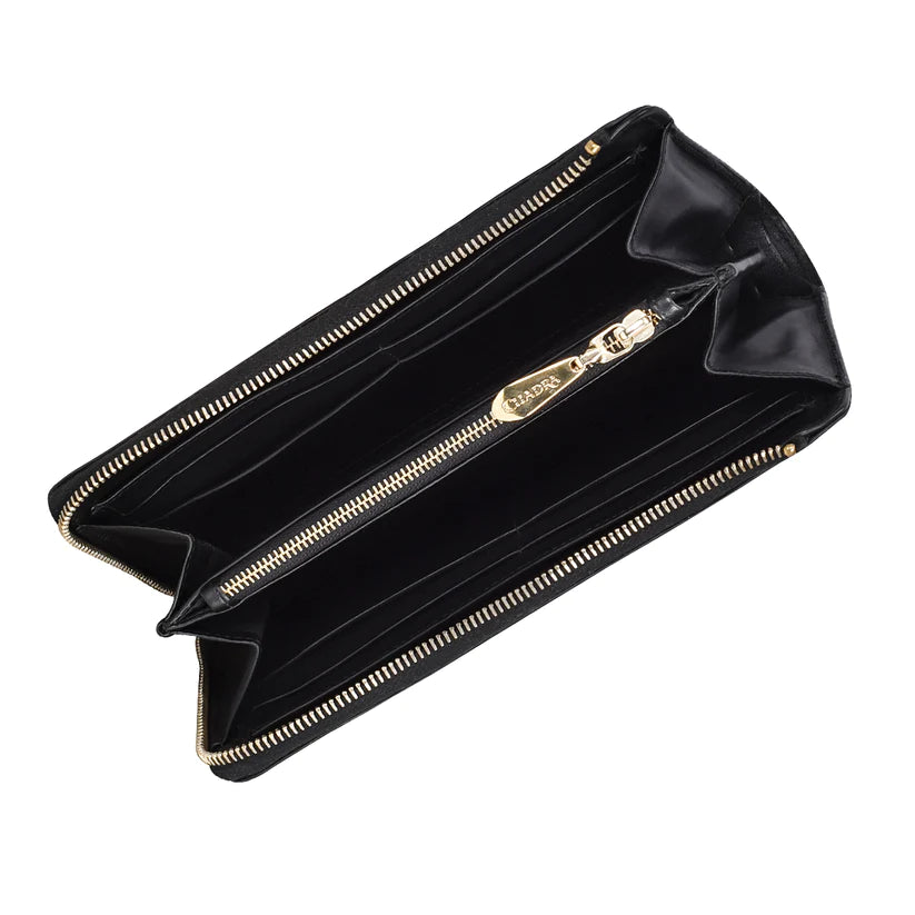 Cuadra Women's Black Genuine Stringray Leather BiFold Wallet