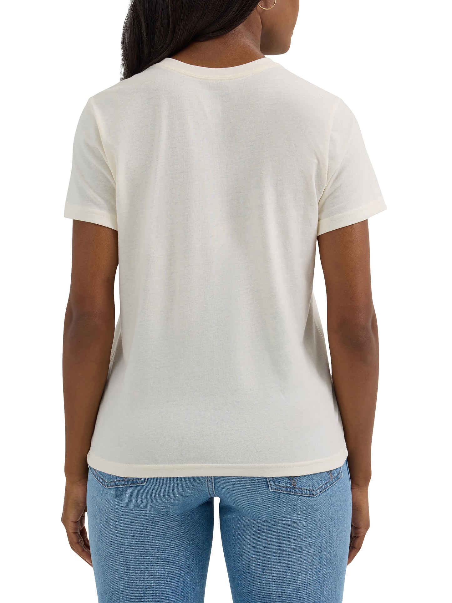 Wrangler Women's Logo Cowboy Regular Fit Short Sleeve White Heather Tee