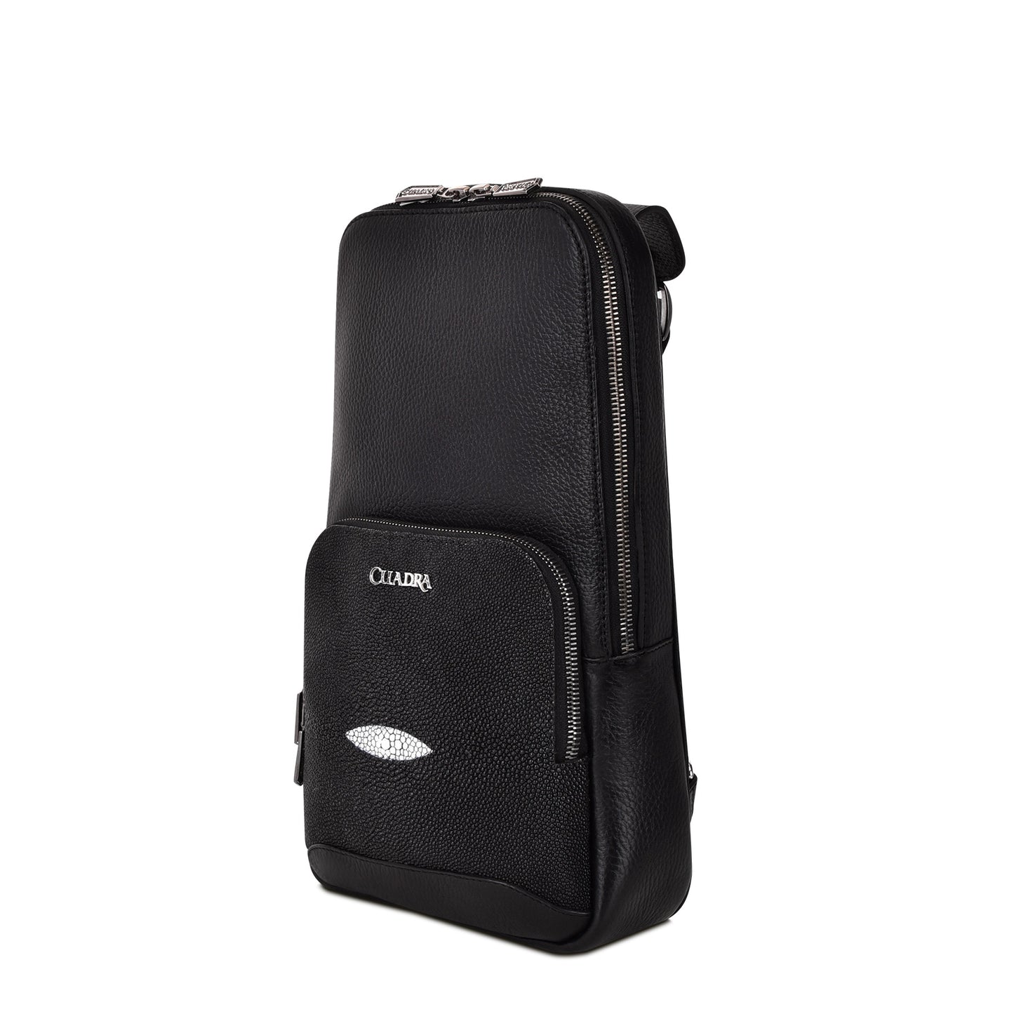 Cuadra Men's Black Genuine Stingray Crossbody Bag