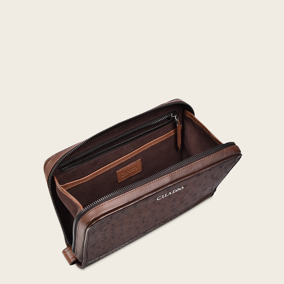 Cuadra Men's Brown Genuine Ostrich Document Bag