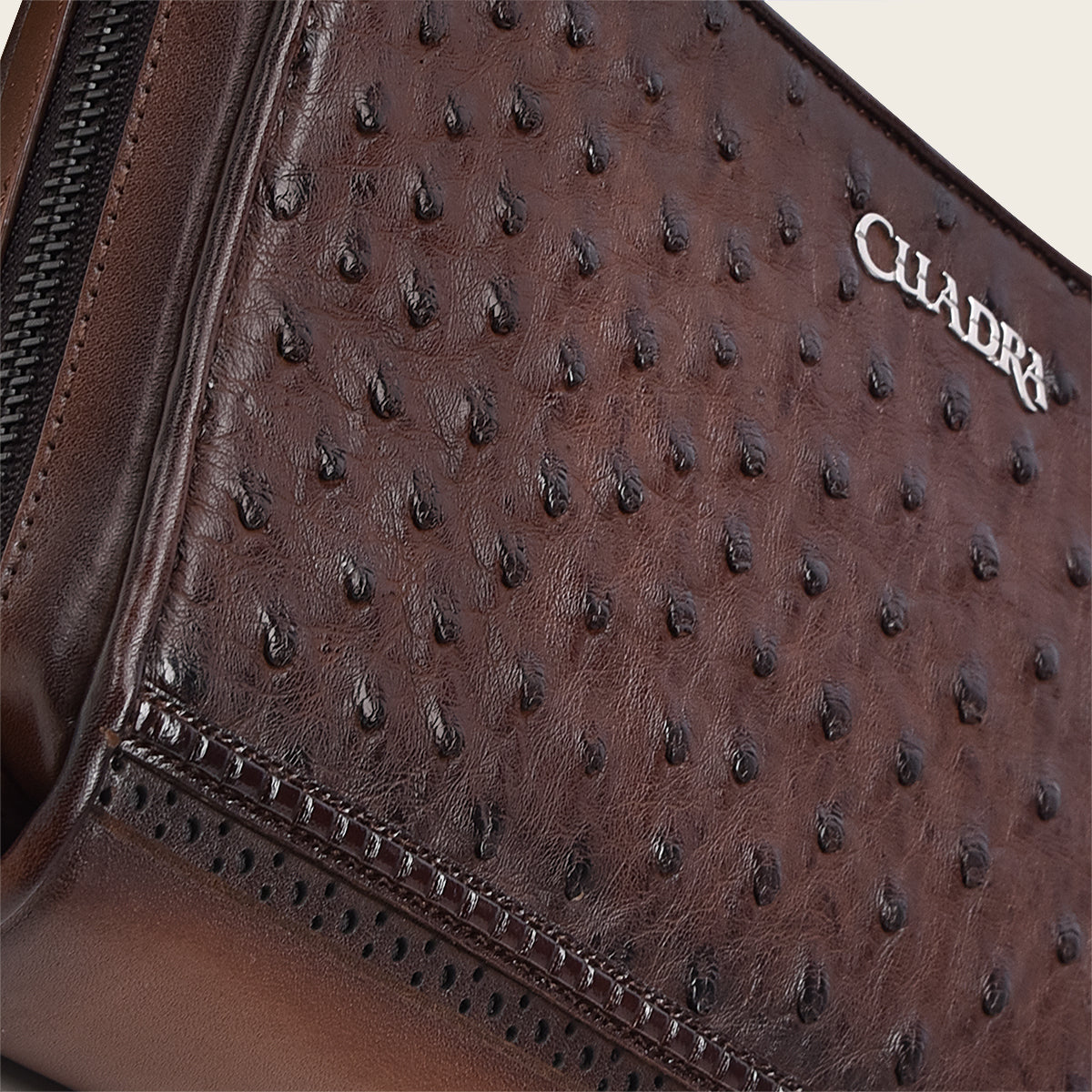 Cuadra Men's Brown Genuine Ostrich Document Bag