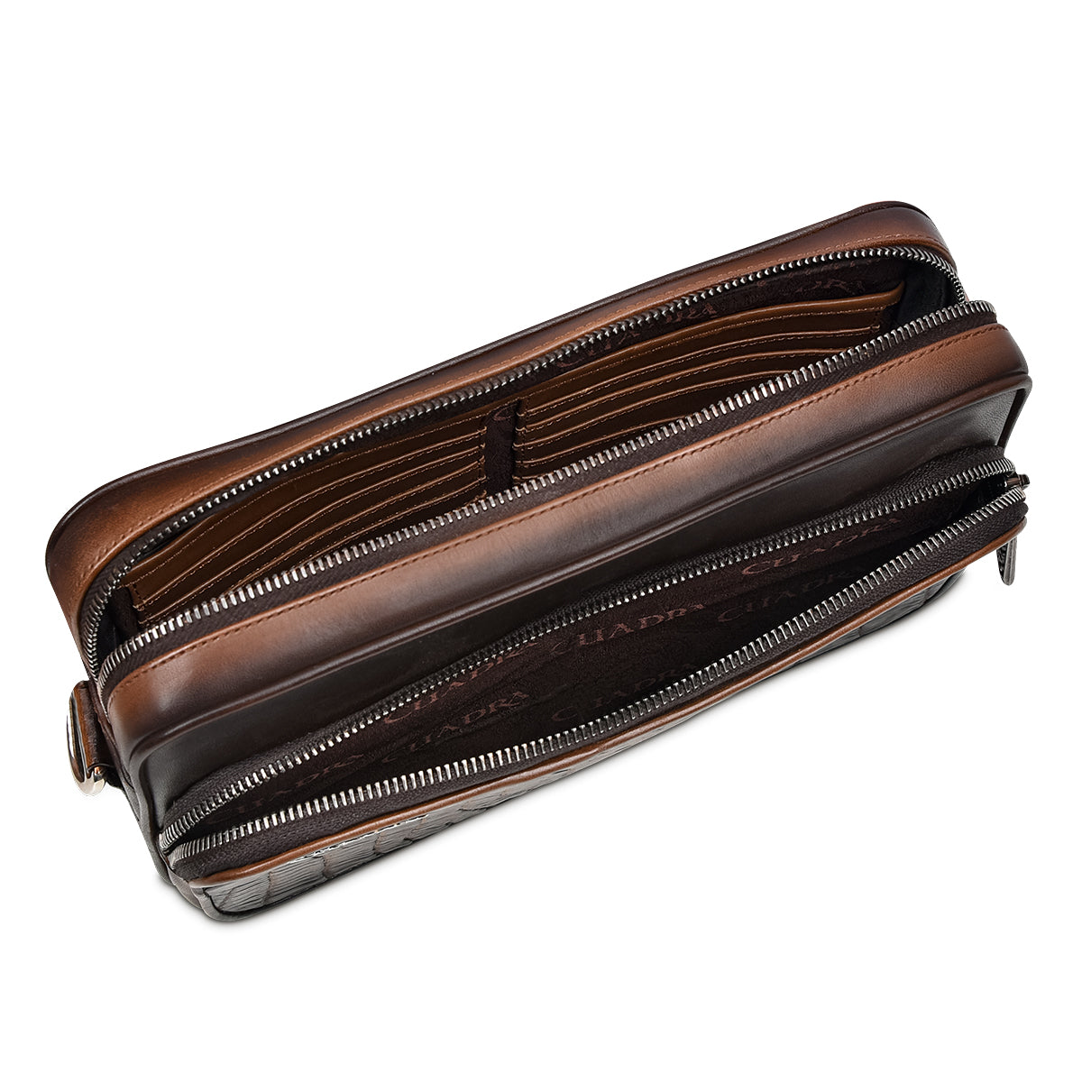 Cuadra Men's Brown Genuine Morelet Crocodile Leather Shoulder Bag