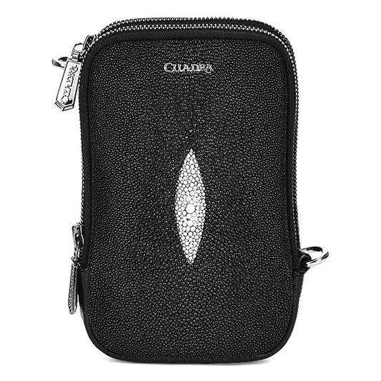 Cuadra Men's Black Genuine Stingray Leather Cross Bag