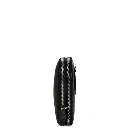 Cuadra Men's Black Genuine Stingray Leather Cross Bag