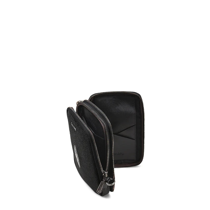 Cuadra Men's Black Genuine Stingray Leather Cross Bag