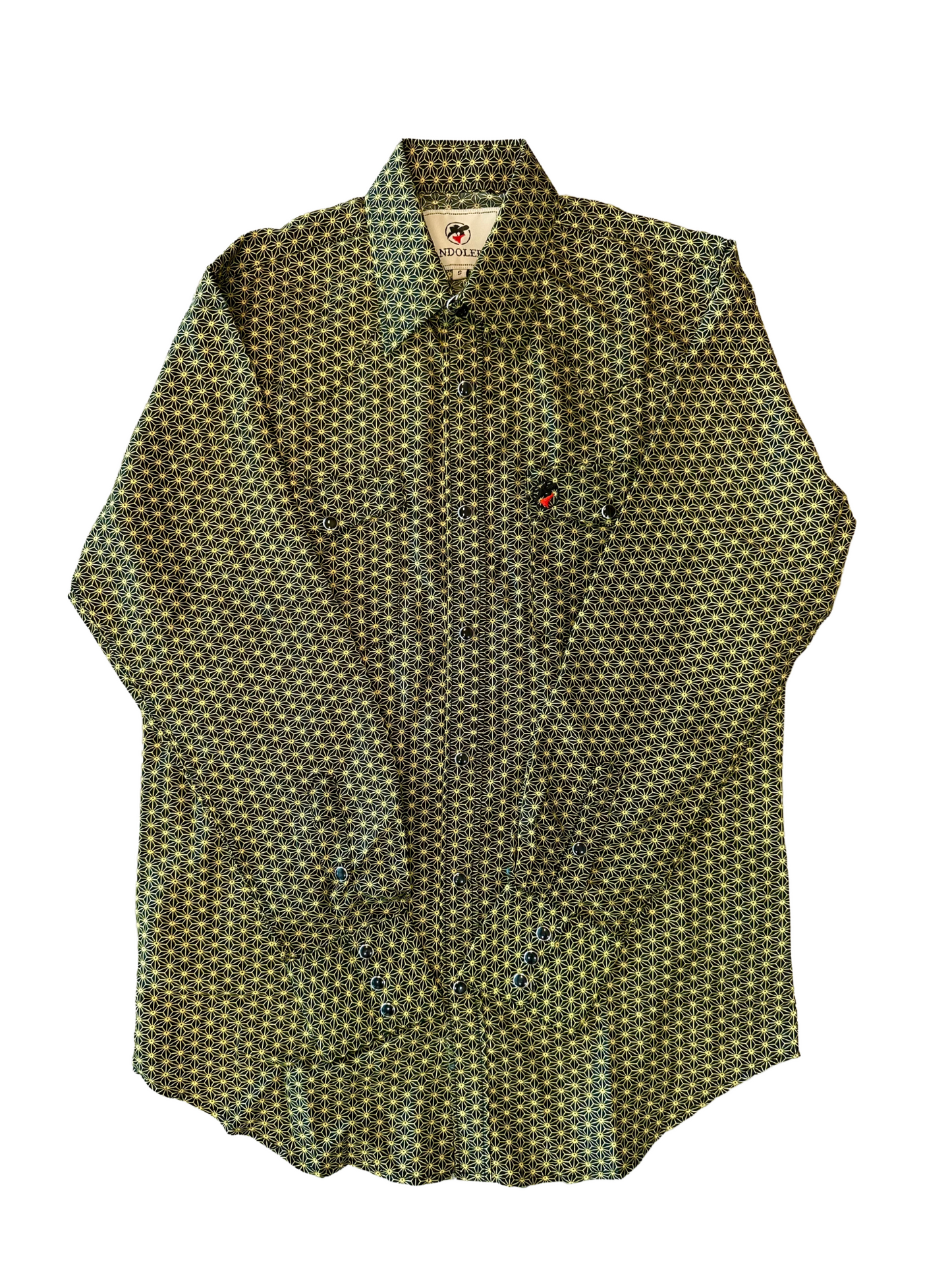 Men's Black/Yellow Floral Button Down Shirt